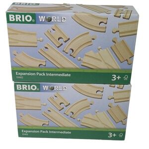 BRIO World Expansion Pack Intermediate Wooden Train Set 32 Pieces 2 Boxes 33402